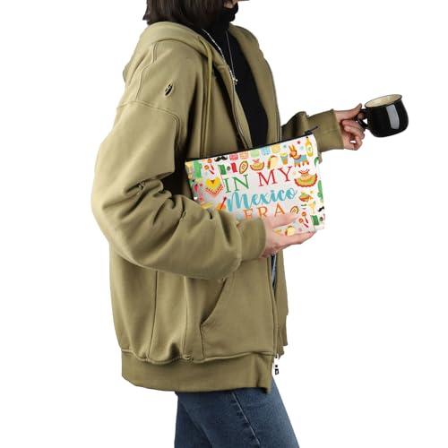 VAMSII VAMSII Mexico Travel Traveling Gift Mexico Era Makeup Bag Mexico Trip Vacation Cosmetic Bag Mexico Souvenir Gift (Mexico Era M)