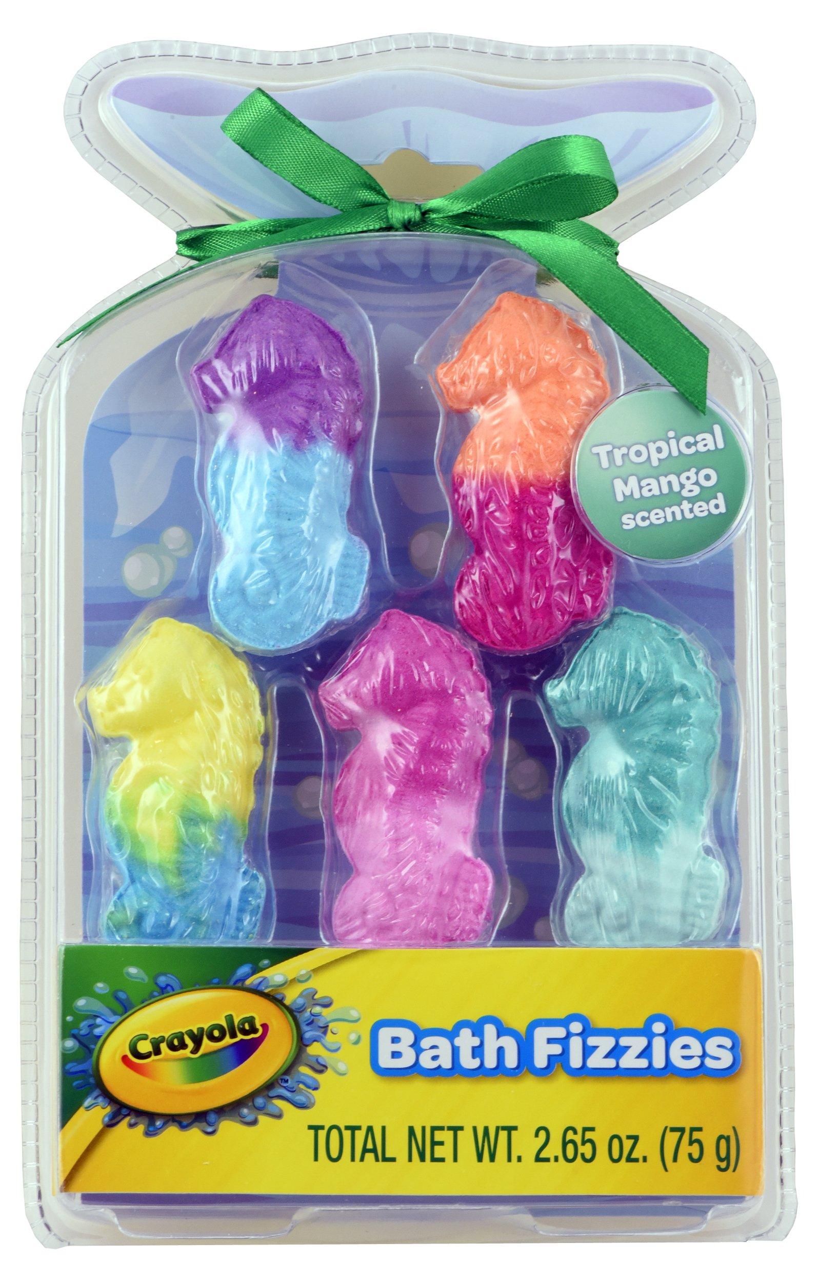 Crayola Crayola Bath Fizzies 10 Pack Bundle, Seahorses & Fishes Bath Bomb Fizzers Bundle, Sweet Topical Mango Scented & Refreshing Cirtus Breeze Scented Colorful Bath Fizzers for Boys Girls