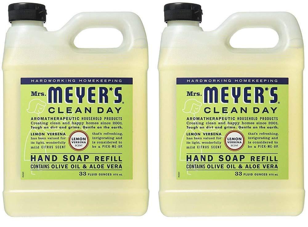 MRS. MEYER'S CLEAN DAY MRS. MEYER\'S CLEAN DAY Liquid Hand Soap Refill Lemon Verbena, 33 Fl Oz (Pack of 2)