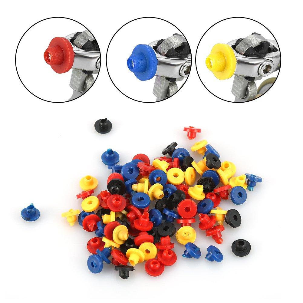 Fybida 100pcs Rubber Grommets,Colorful Rubber Grommet Nipples Machine Supplies for Accessories