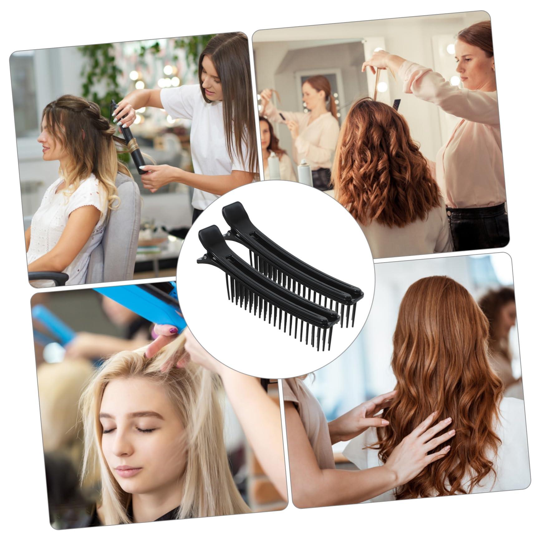 Angoily Angoily 12 Pcs Clips for Hair Salon Hair Styling Clips Hair Snap Clips Women Hair Stylist Clips Hair Straightener Comb Curler Hair Rollers Hair Clips for Styling Sectioning Plastic Black