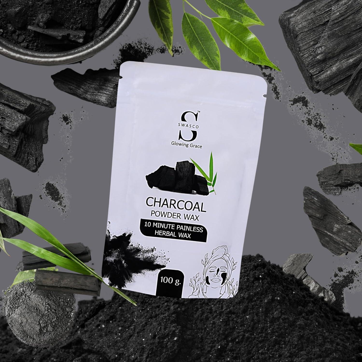 Generic Face and Body Herbal Organic Wax Powder for Hair Removal 100g | 10 Minutes Painless Face and Body Hair Removal Powder for Women and Men | Wax Powder Chemical-Free (CHARCOAL)