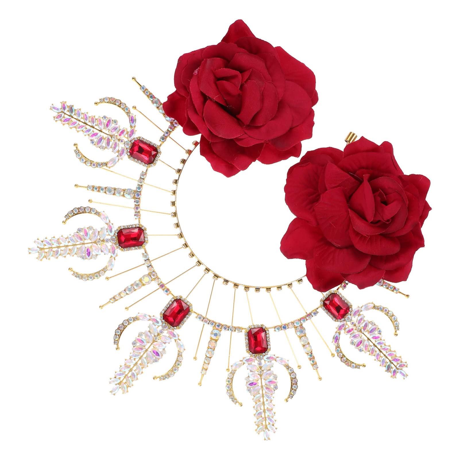 minkissy minkissy Notre Dame Headband rhinestone headbands for women headband hair accessories for women wedding roman goddess sun costume goth outfits Costume Prop Rose Greece bride Metal