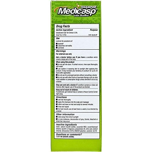 Mediscap Medicasp Coal Tar Gel Dandruff Shampoo to Treat Seborrheic Dermatitis Psoriasis 3 Pack 6 oz
