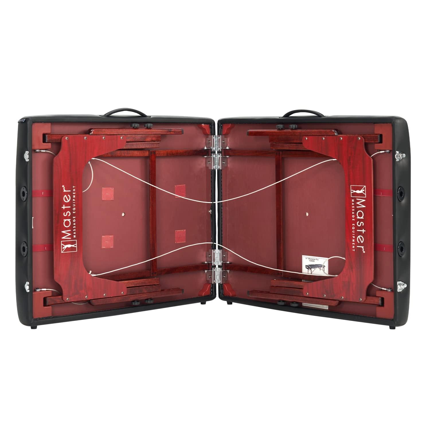 Master Massage Master Massage 31" Montclair Pro Portable Massage Table with Music Master Crescent Round High Fidelity Sound Face Cradle Cushion, Memory Foam Cushioning, Shiatsu Cable Release, Facial Bed