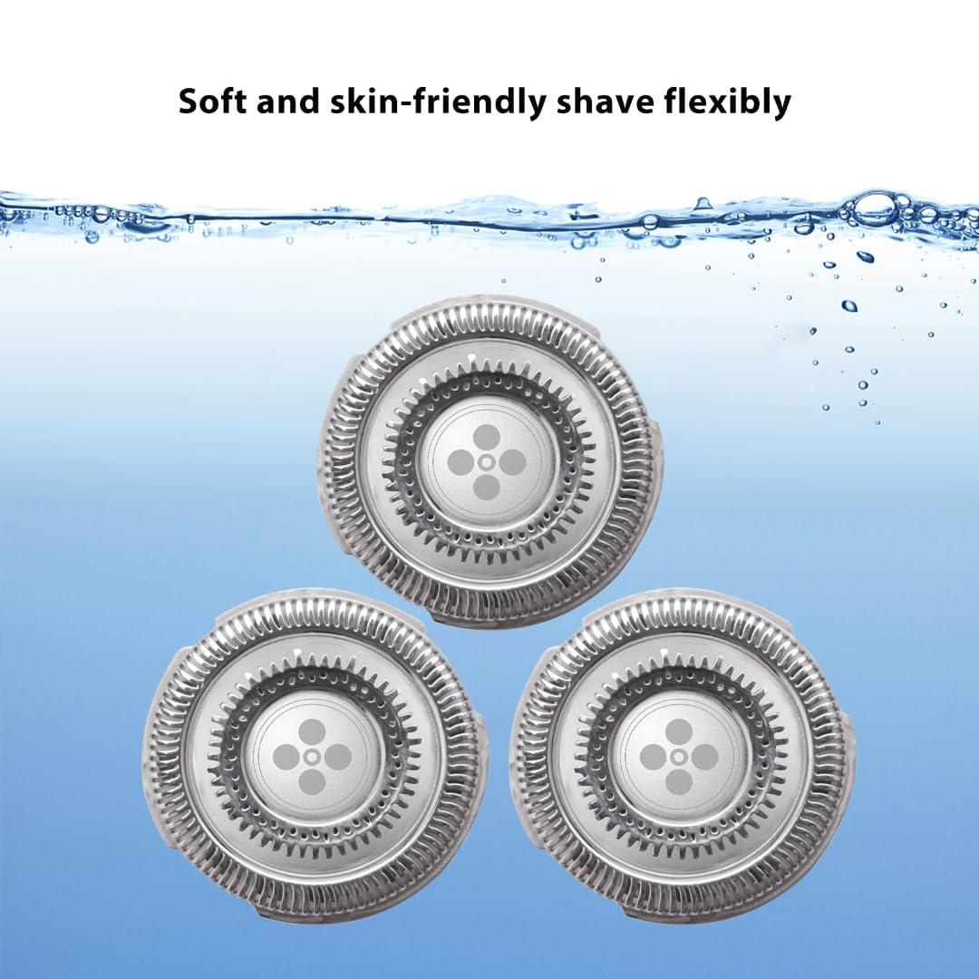 WELURE Latest version 3Pcs RQ12 Replacement Shaver Head Compatible with Philips Norelco RQ11 RQ10 Sensotouch 3D 1260X 1280X 1290X RQ1180 Arcitec Razor Shaving Unit Triple 3D