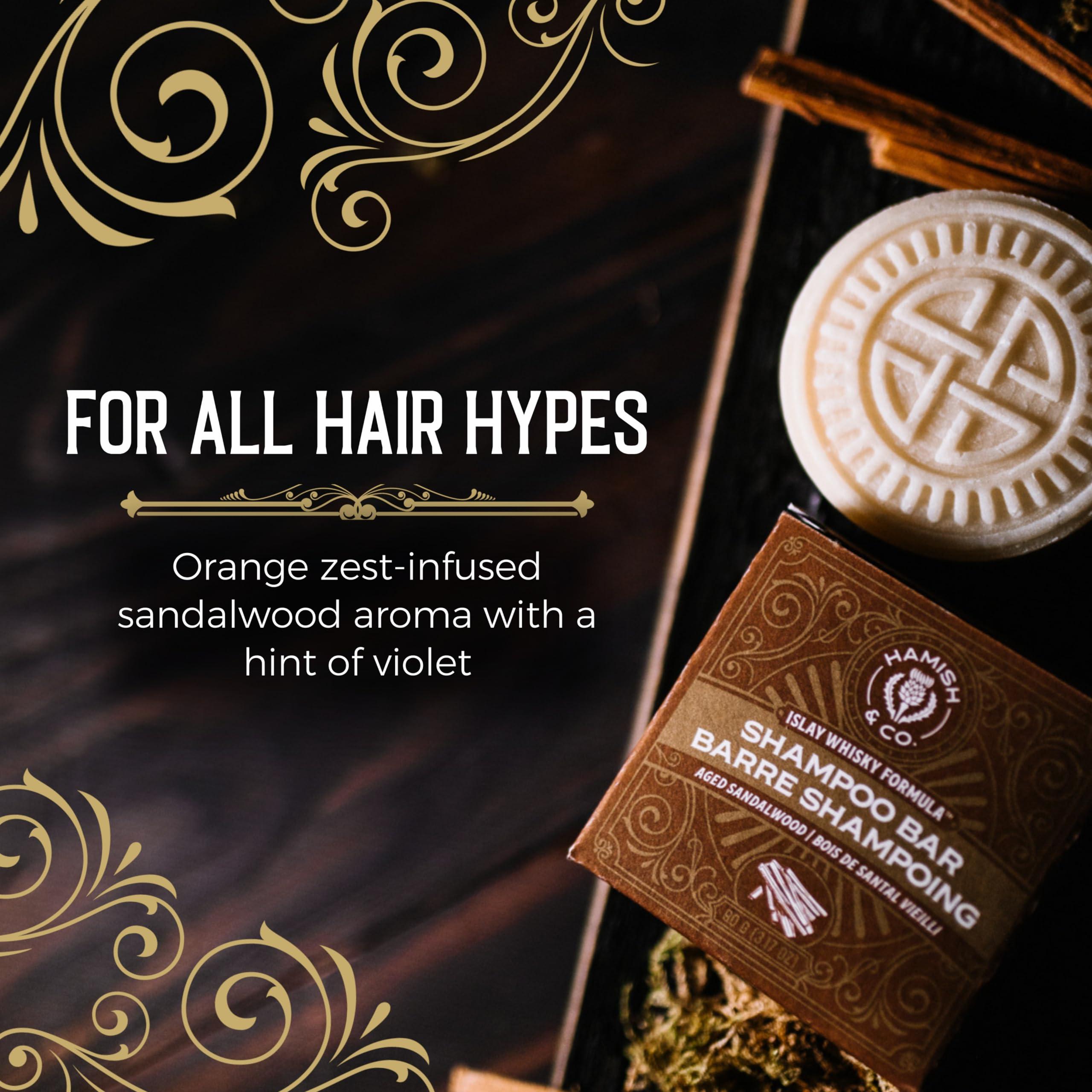 Viori Viori Hamish & Co. Shampoo Bar - Aged Sandalwood - Shampoo for Men - Handcrafted with Scottish Islay and Whiskey Infused - Made from Natural Ingredients - Sulfate, Paraben, Cruelty, and Plastic-Free