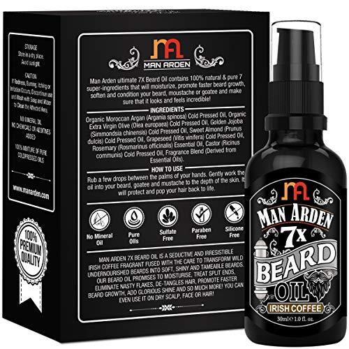 Man Arden Man Arden 7X Beard Oil 30ml (Irish Coffee) - 7 Premium Oils For Beard Growth and Nourishment