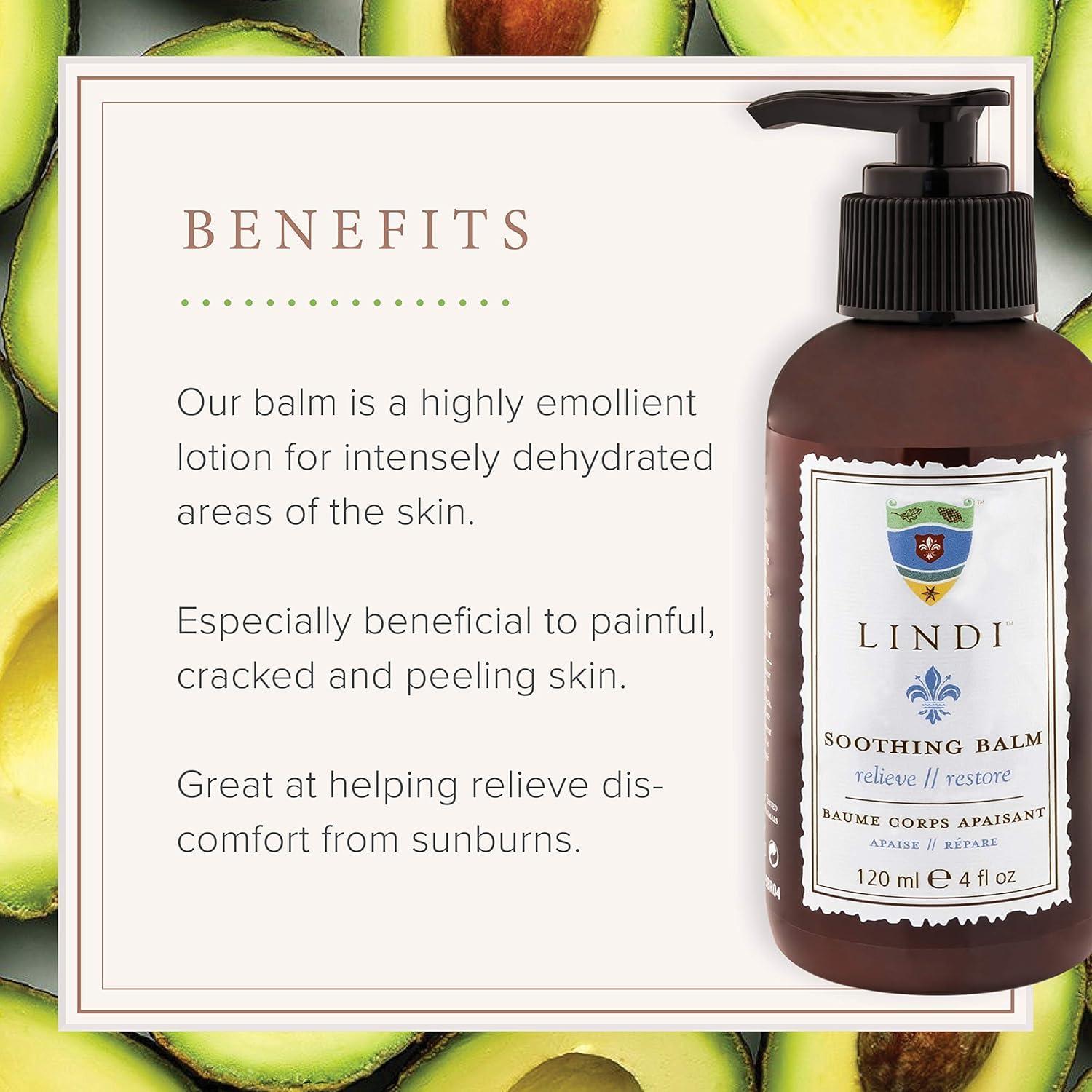 Lindi Skin Lindi Skin Soothing Balm - Rich Emollient Lotion for Hands, Feet, and Extremely Dry Skin - Relieves Painful Effects of Radiation Burn & Chemo Rash - Dermatologist Tested Skin Care Product (4 fl oz)