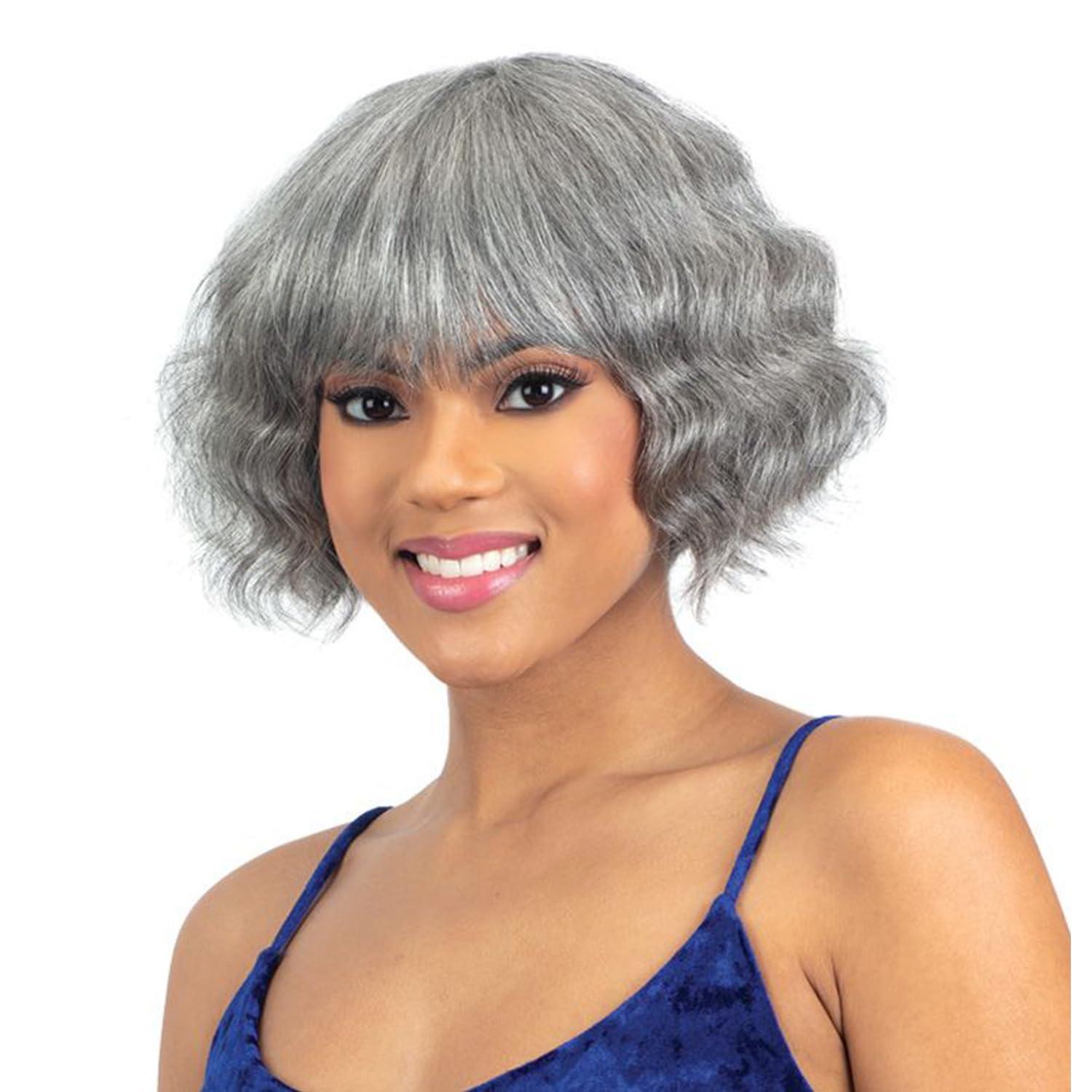 FREE TRESS FREE TRESS Naked Brazilian Human Hair Wig - Luca (Color:GREY)