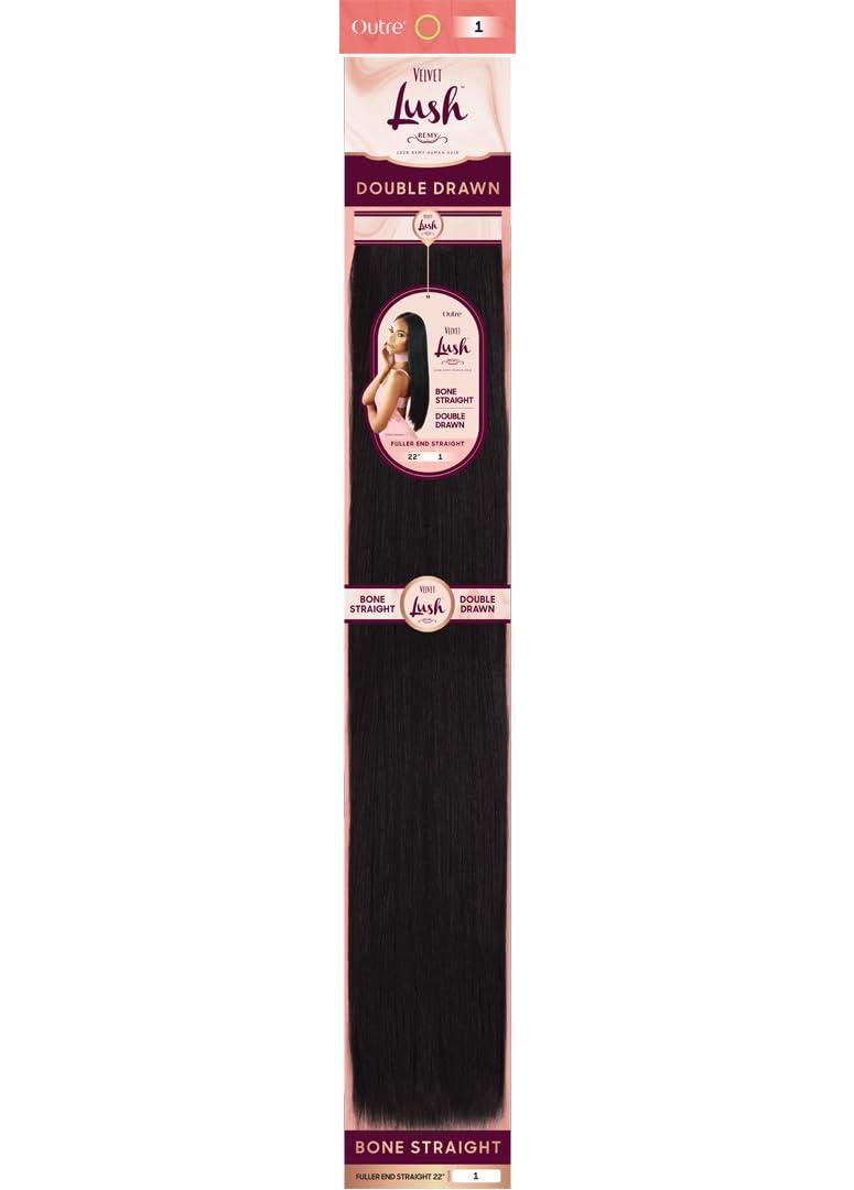 Outre Outre Human Hair Velvet Lush Fuller End Straight Remi Weaving 22\" (DARK BROWN 2)