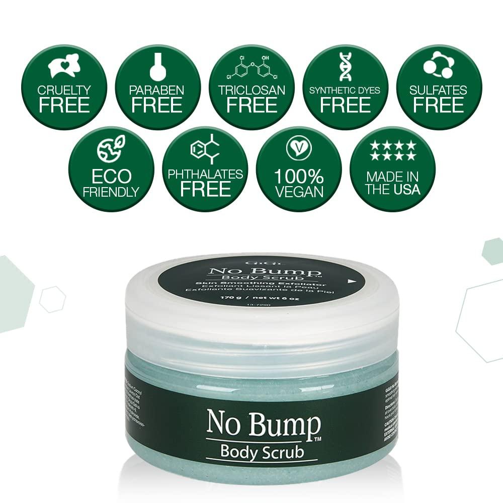 GiGi GiGi No Bump Body Scrub - Exfoliating Scrub for Ingrown Hair & Razor Bumps, Pre & Post-Waxing Treatment, Smooths Skin & Prevents Irritation, 6 oz, 1 Pack