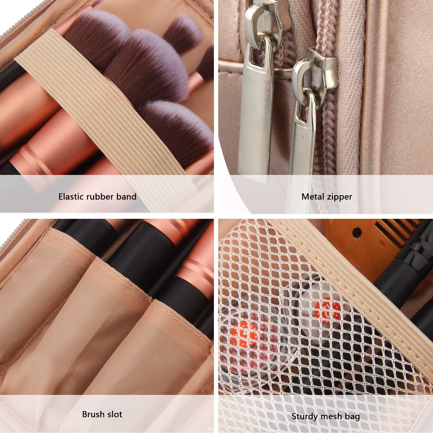 MONSTINA MONSTINA Makeup Bag for Women,Two layer Pouch Bag,Makeup Brush Bags Travel Kit Organizer Cosmetic Bag,Small Pouch Mini Size Bag