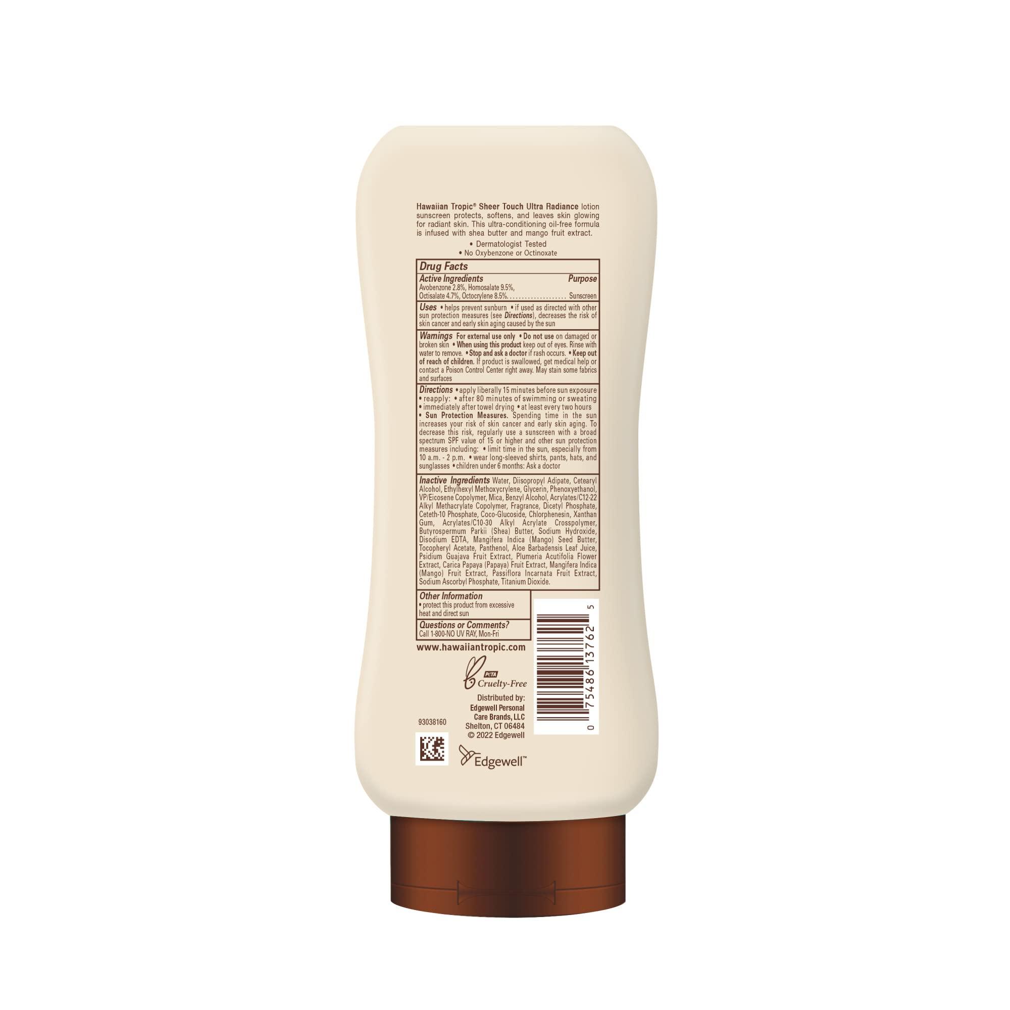Hawaiian Tropic Hawaiian Tropic Sheer Touch Ultra Radiance SPF 70 Sunscreen Lotion, 8oz and Weightless Hydration Face Sunscreen SPF 30, 1.7oz Bundle