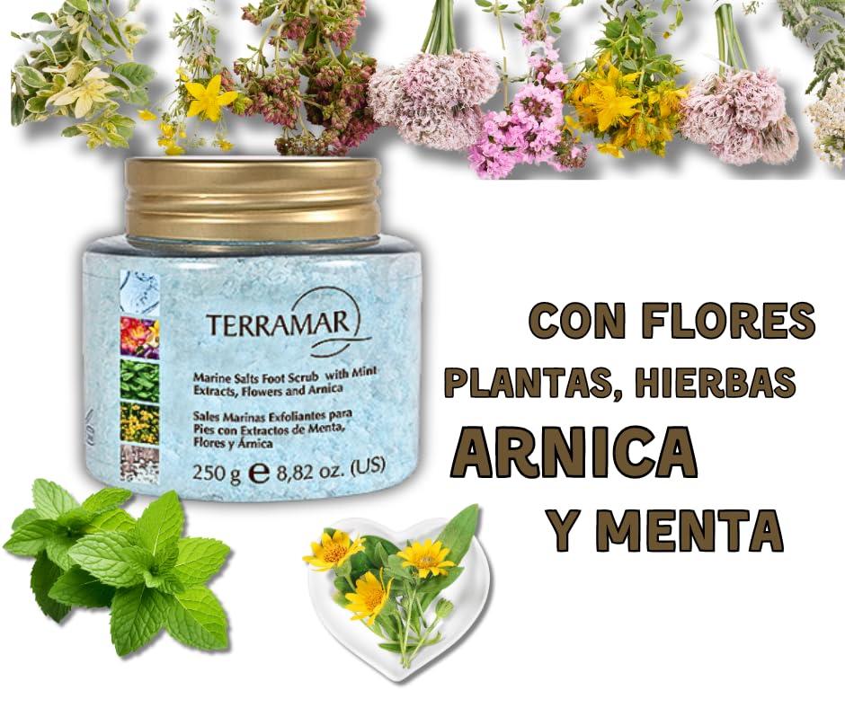 Generic Sales Marinas Exfoliantes para Pies con Extractos de Menta, Flores y rnica 250 g. / 8,82 oz.