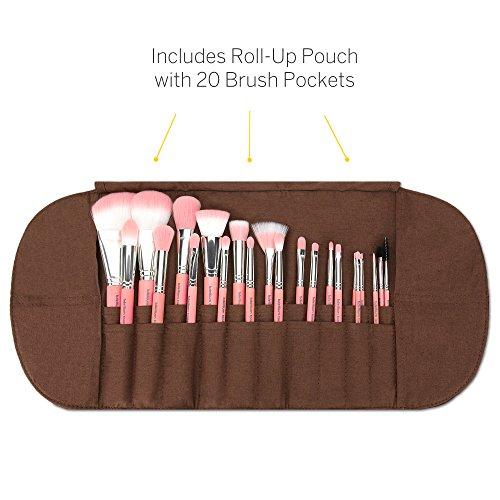 BDELLIUM TOOLS Bdellium Tools Professional Makeup Brush Pink Bambu Series - Deluxe 22pc. Brush Set with Roll-Up Pouch