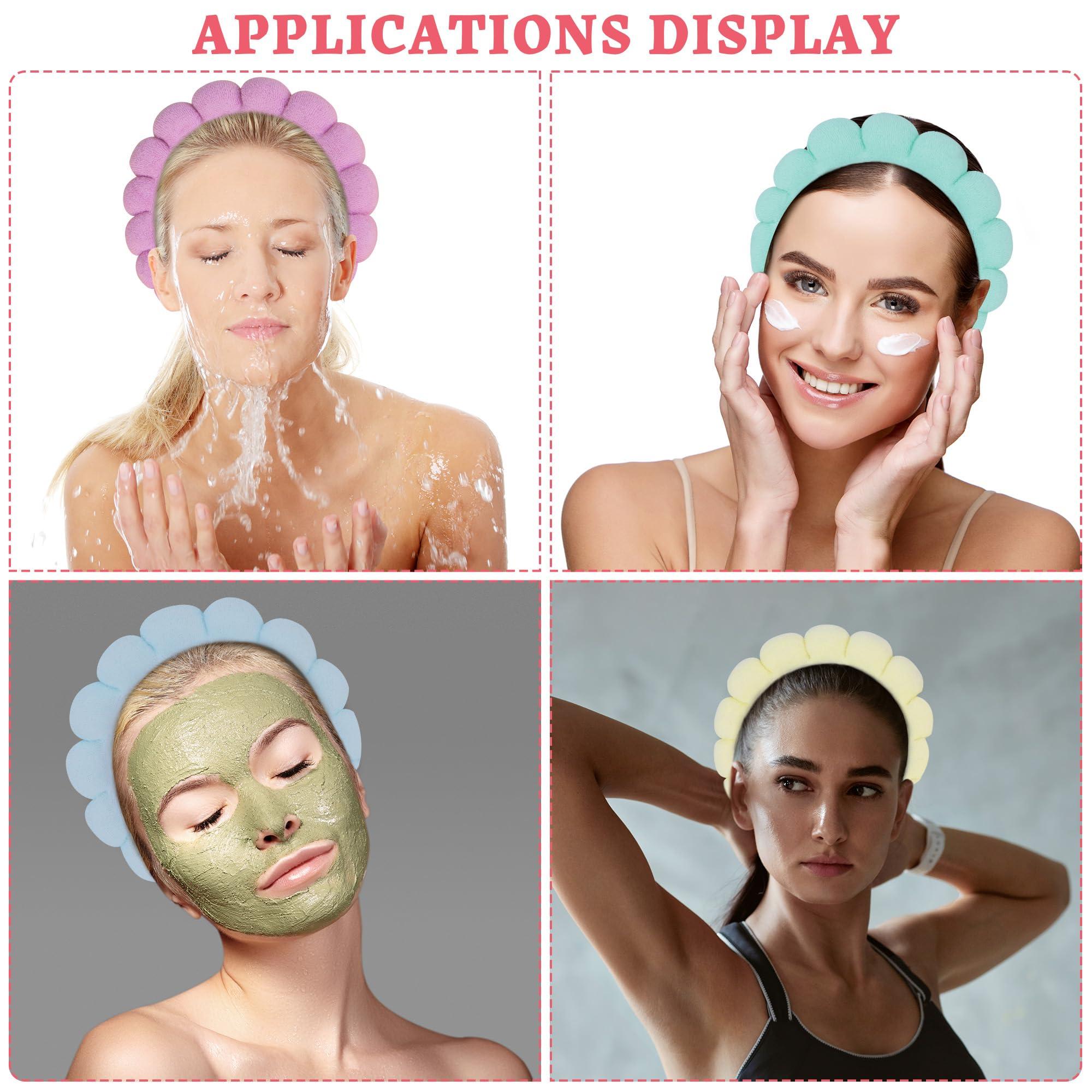 RAISEY RAISEY 10 Pcs Spa Headband Bulk for Women Makeup Sponge Headband Puffy Hair Band for Washing Face Women Girls (Terry Cloth)