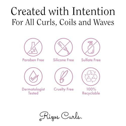 Rizos Curls Rizos Curls Curl Defining Cream, Enhance Waves, Curls & Coils, Soft Hold Weightless Volume, Moisturizing Frizz-Free Shine with Aloe Vera, Coconut Oil & Shea Butter, All Curl Patterns 2a - 4c, 10 oz