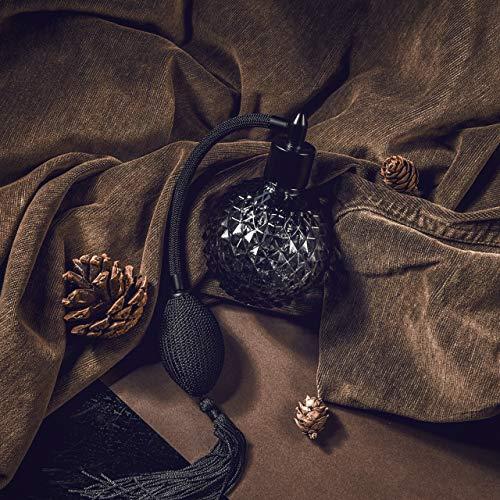 Beautyflier Beautyflier 3.4 Oz Vintage Style Clear Glass Empty Refillable Perfume Bottle with Long Tassel (Black)