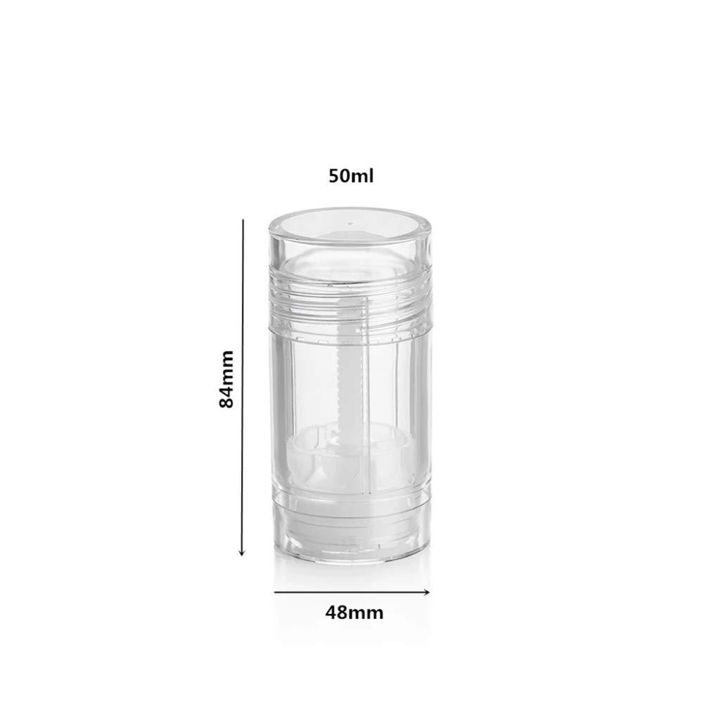 glasstore 4 Pcs Deodorant Container Clear Empty Twist-up Tubes DIY Deodorant Stick Containers Bottom Filling Gel Cosmetics Lip Balm Tube Bottle (50ml/1.7oz)