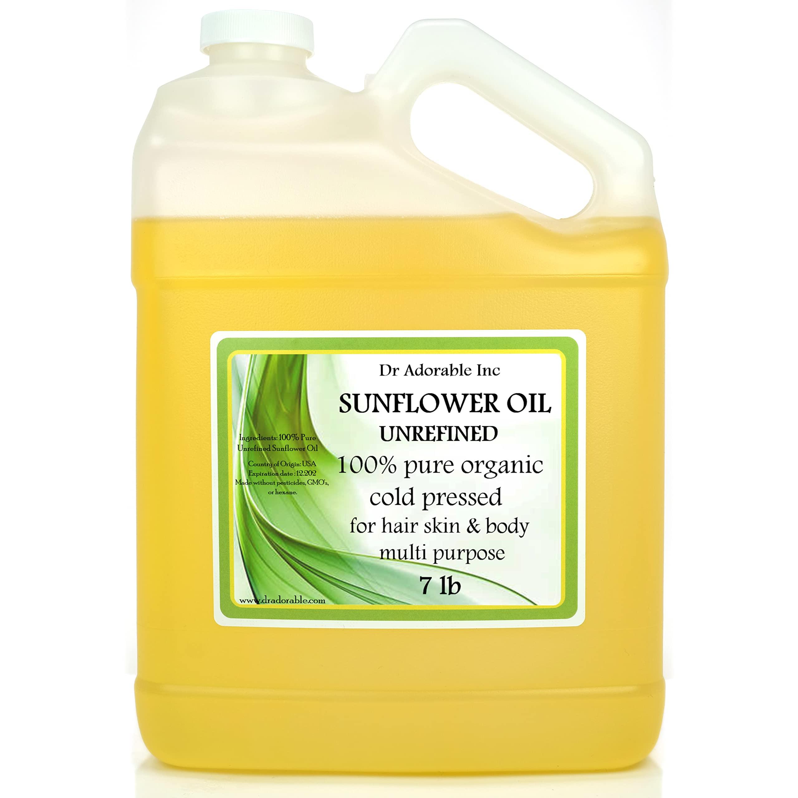 Dr Adorable Dr Adorable - 7 lb - Sunflower Oil Unrefined - 100% Pure Natural Premium Organic Cold Pressed