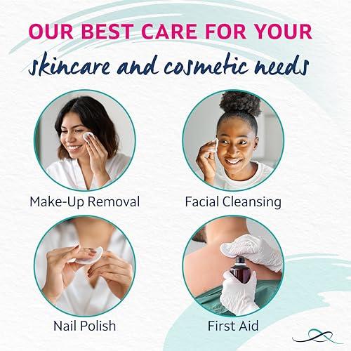 Lil-Lets Lil-Lets Cotton Wool Round Pads, Certified Organic, 100% Pure Cotton Wool, Soft and Absorbent, Gentle on Skin, Dermatologically Tested, Pack of 100 Pads