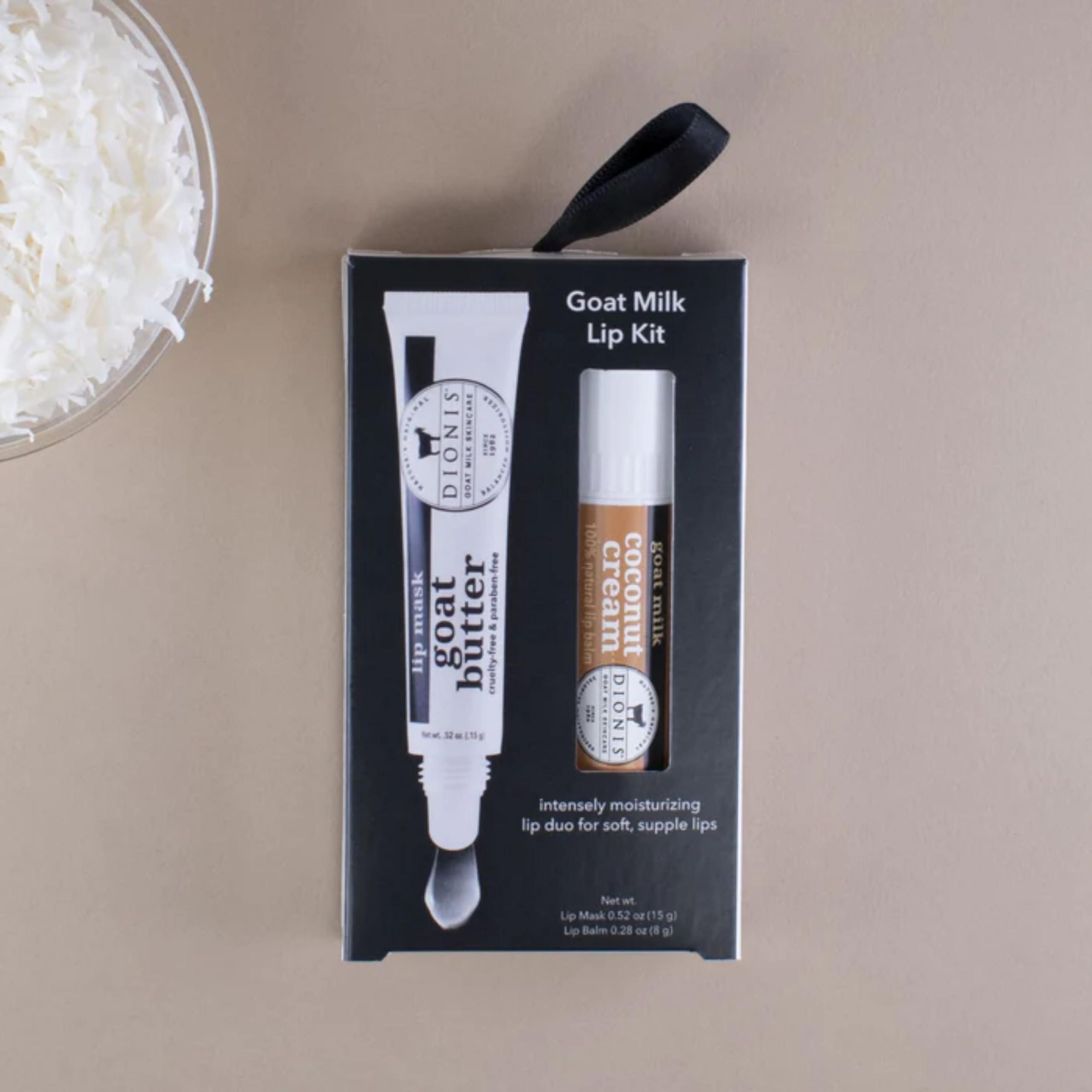 Dionis Dionis Goat Butter Overnight Lip Mask & Lip Balm Kit - Goat Milk, Jojoba & Moringa Oils Moisturize & Repair Chapped Lips Overnight while Lip Balm Keeps Moisture Locked In All Day, Creamy Coconut