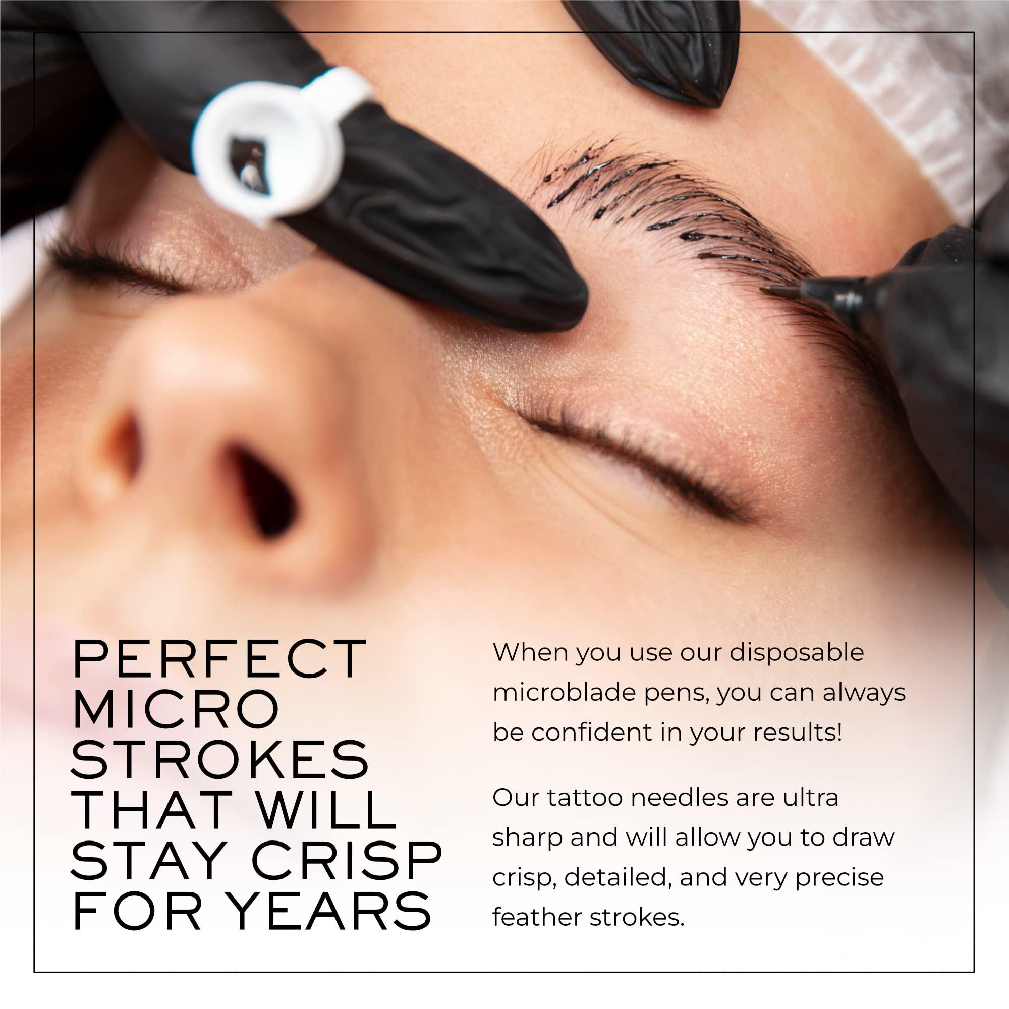 MADLUVV MADLUVVV 2-in-1 Micro Brow Sterile Pen for Professional Brow Artistry, Premium Micro Hair Strokes & Shading, Disposable Double Sided Pens for Eyebrow Ink - #14/5R