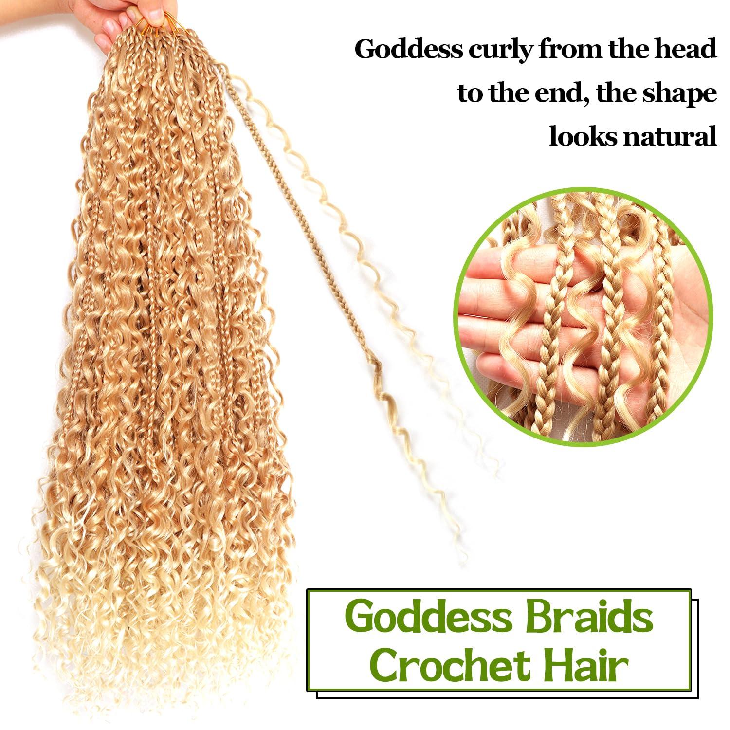 AMUMI Goddess Bohemian Box Braids Crochet Hair-8 Packs 24 Inch Boho Crochet Braids for Black Women Synthetic Braiding Hair (27/613#, 24 Inch(Pack of 8))