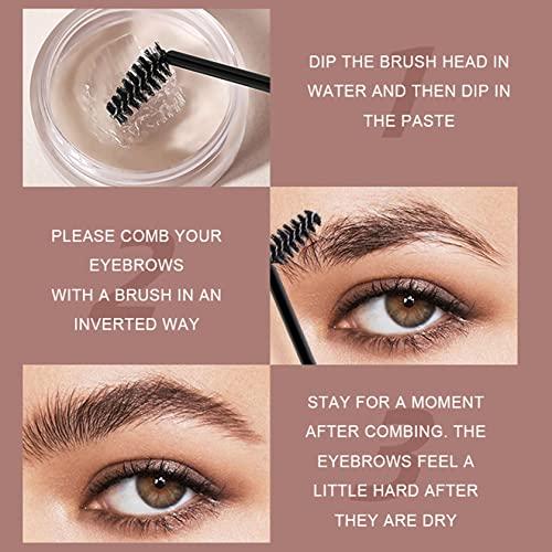 IONSGAKO Eyebrow Pomade Brow Gel Pomade,Long Lasting Waterproof and Enhancers Eyebrow Soft Smooth,Eyebrow Makeup Gel with Eyebrow Brush for Girls and Women-Black