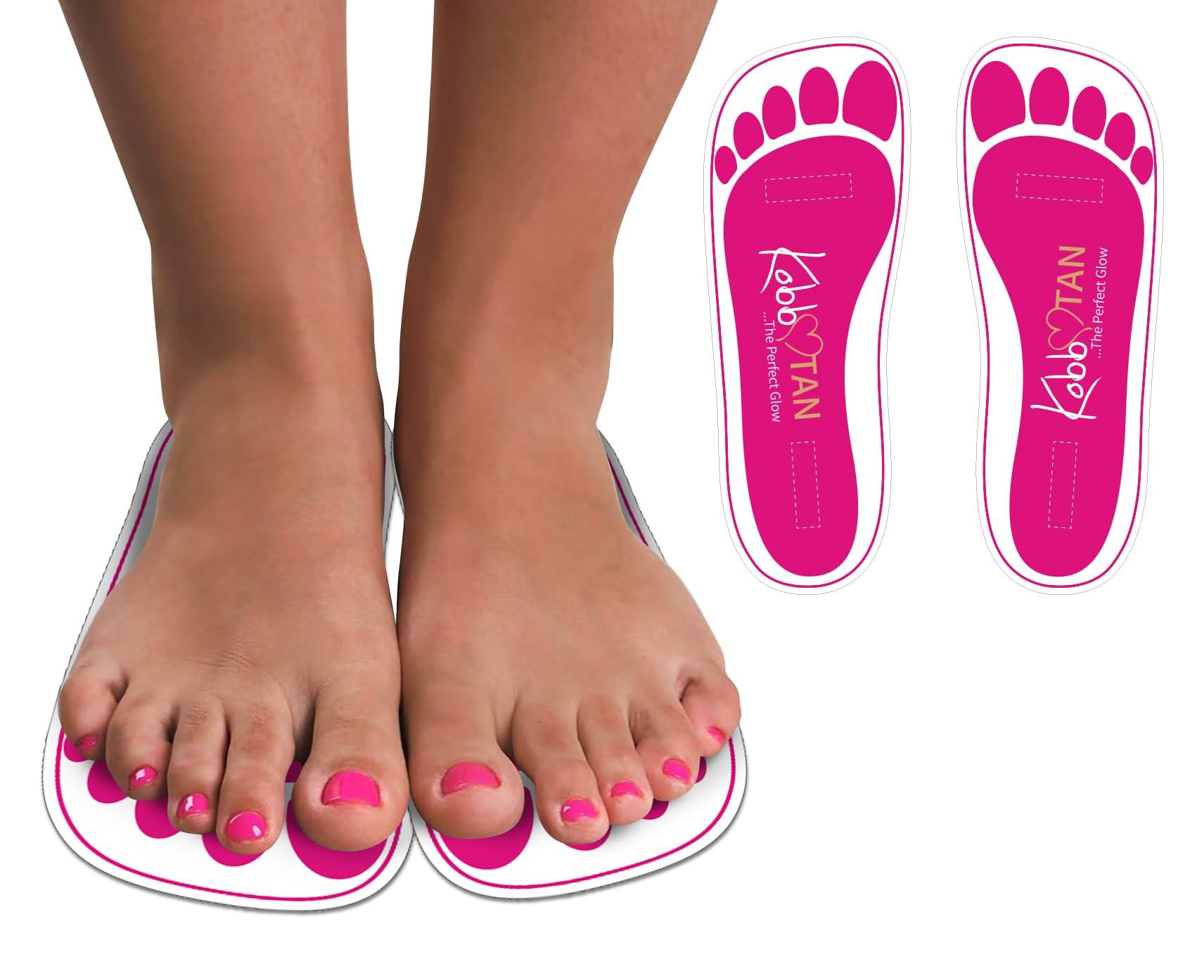 KobbTan 60 Pairs(120feets) Spray Tan Feet Pads For Sunless Spray Tanning in Pink