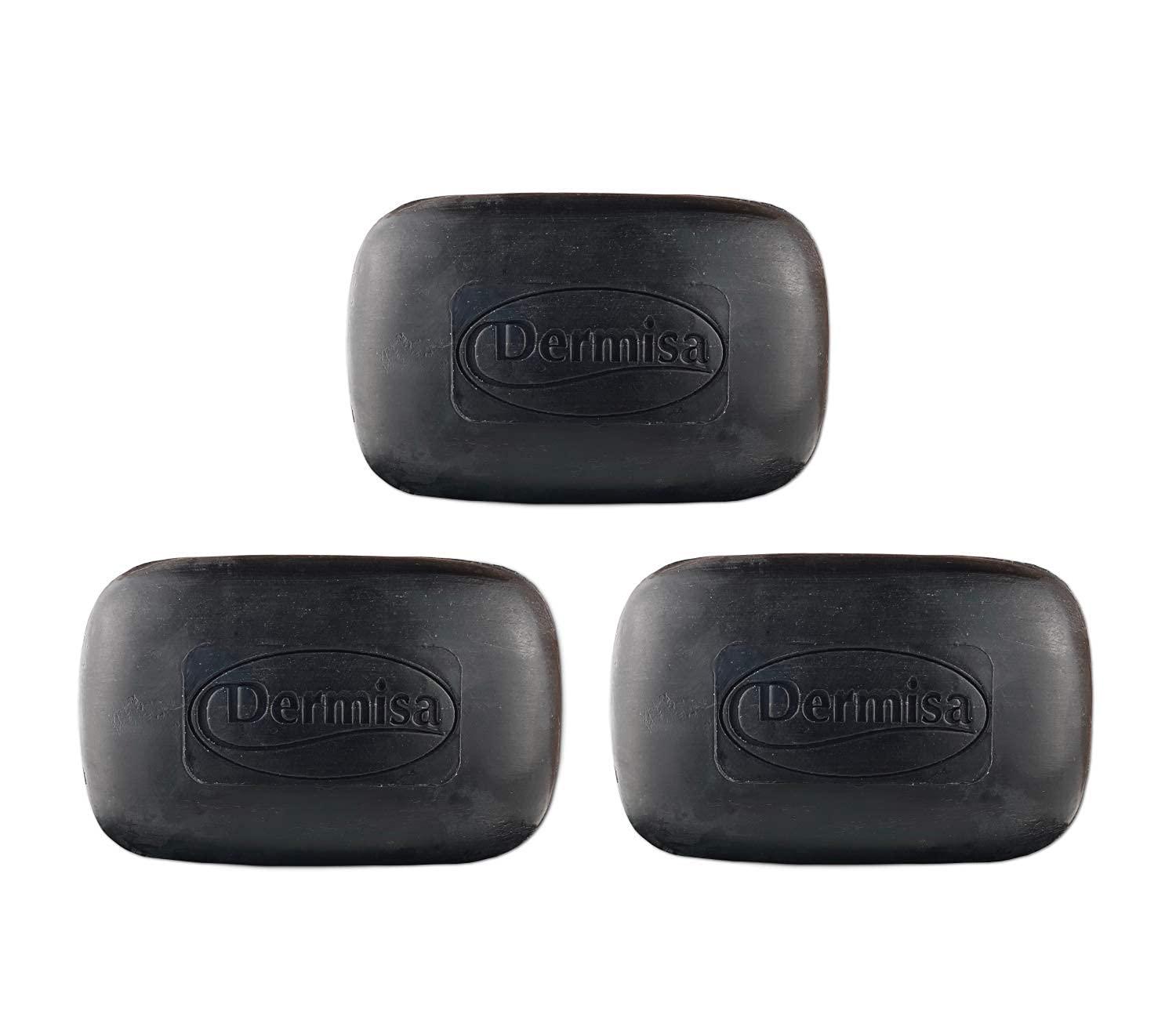 Dermisa Dermisa Charcoal Bar | Natural Gentle Cleansing Bar | Contains Activated Charcoal, Coconut Oil, Shea Butter, Vitamin C & Licorice | NO PARABENS, NO SULFATES | 3 OZ (3-Pack)