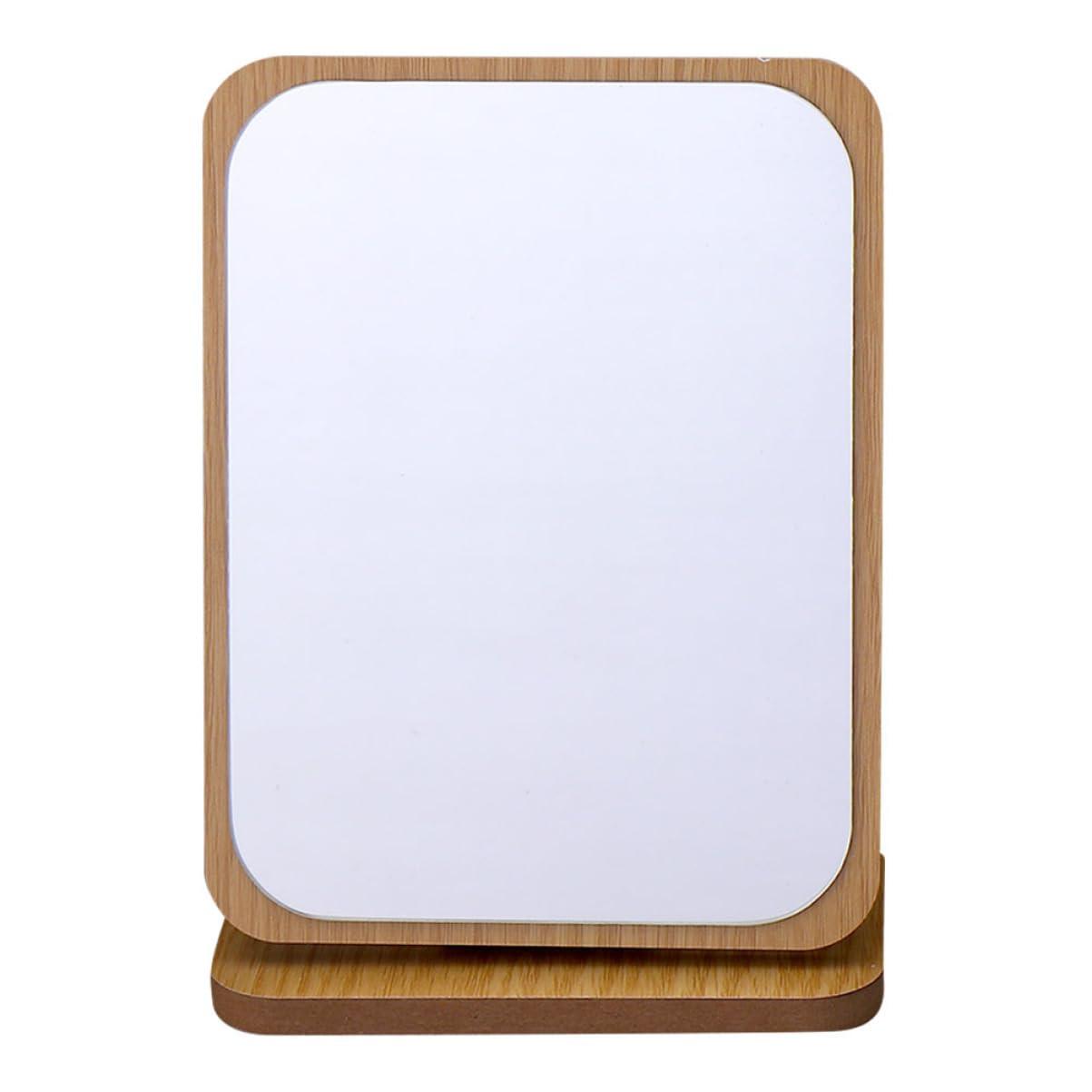 WOONEKY WOONEKY Vanity Mirror Small Mirror with Stand Foldable Mirror Rectangle Table Mirror Portable Makeup Mirror Standing Mirror True Mirror Foldable Dining Table Movable Makeup Mirror Wooden