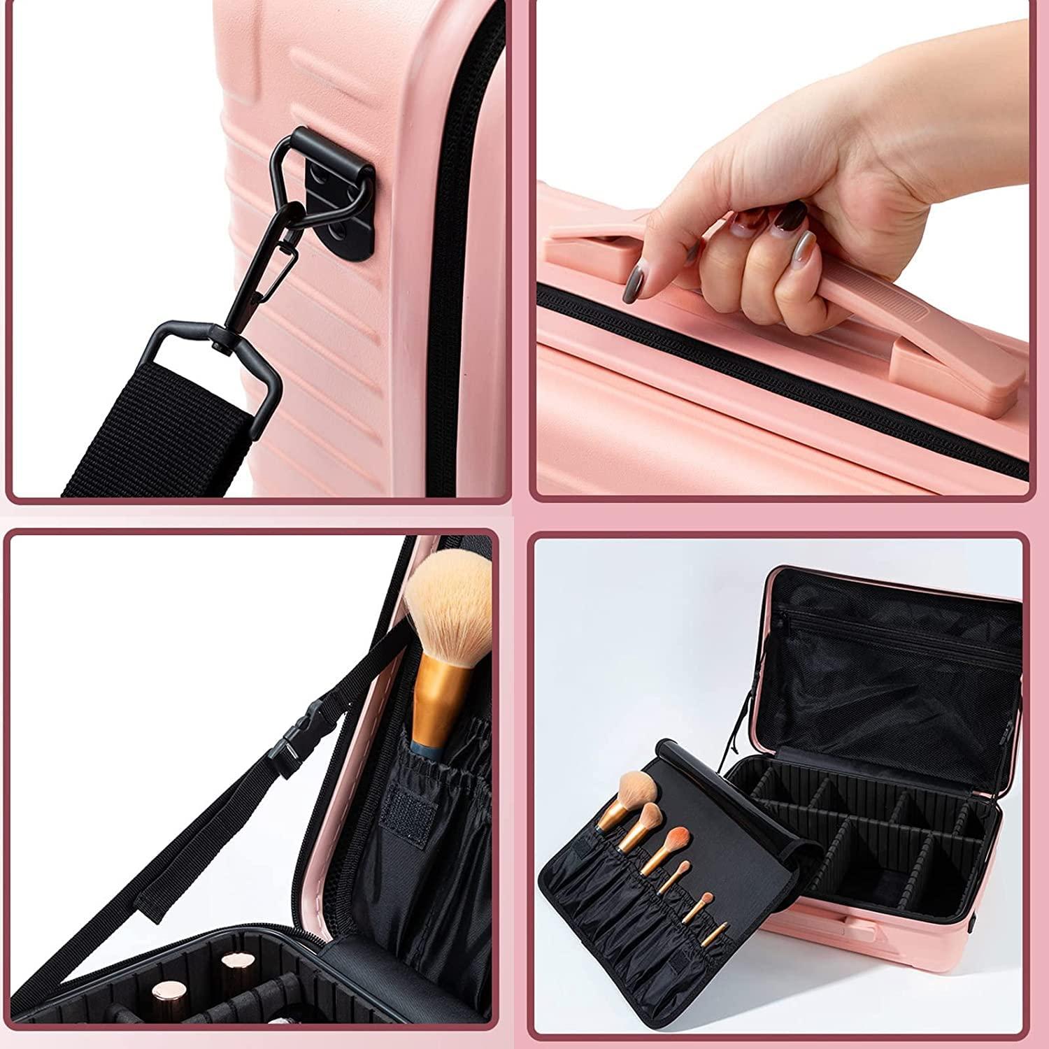 DKULMN DKULMN Makeup Artist Bag Makeup Train Case,Travel Makeup Train Makeup Bag Organizer,Travel Organizer Portable, Portable Carrying Suitcase for Skin Care,Green