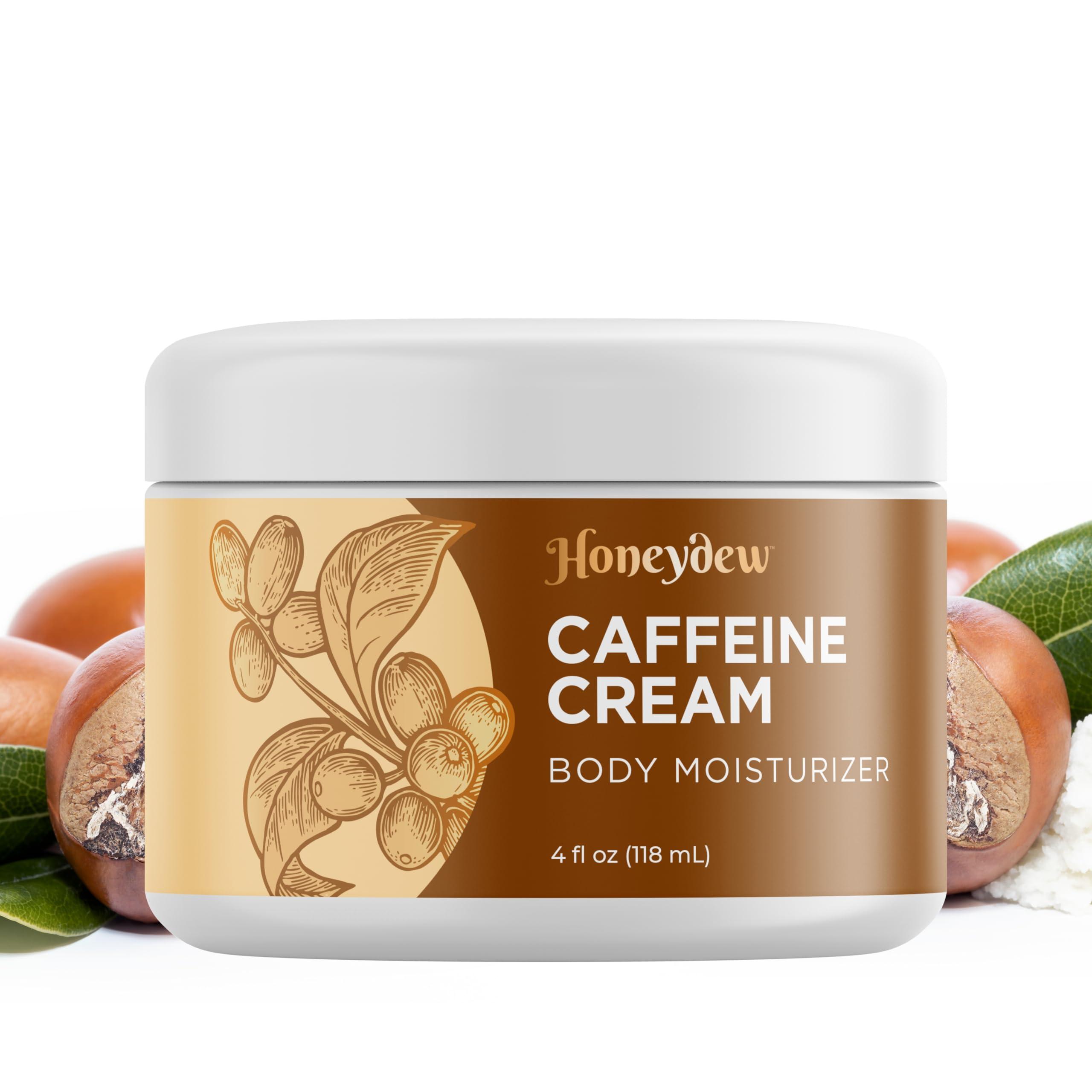 HONEYDEW Concealing Caffeine Cream for Cellulite Reduction - Ultra Moisturizing Cellulite Cream for Thighs Butt and Belly with Rich Shea and Cocoa Butter - Light Scented Vegan Firming Body Lotion for Women
