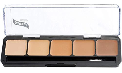 Graftobian Graftobian HD Glamour Crme Foundation Palette (Warm #3) - High Definition 5 Color Makeup Palette, Cream Based Foundation Concealer and Contour Palette, Full Coverage - Medium/Dark Warm Skin Shades