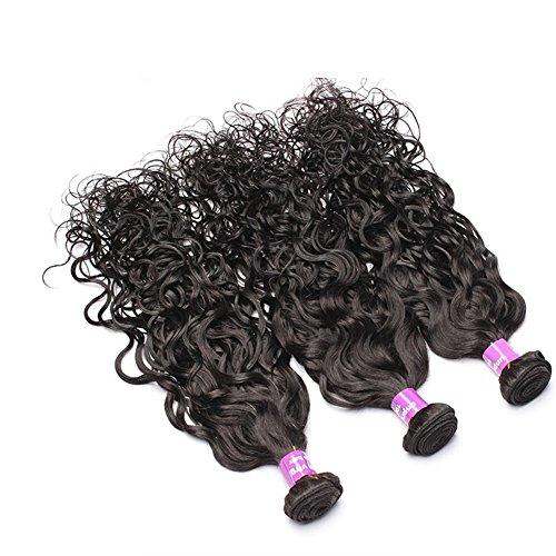 Ruma Hair Ruma Hair 8A Brazilian Human Hair Weave Water Wave With 13X4 Lace Frontal Closure Unprocessed Wet and Wavy Virgin Hair 3 Bundles With Full Lace Frontals (10 with 10 12 14)