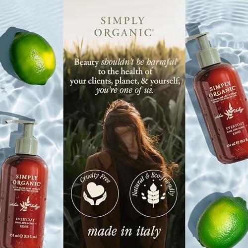 SIMPLY ORGANIC Hair & Scalp Rinse Daily Conditioner, Made in Italy, All Natural Cruelty Free Hair Care for Women & Men, Organic Olive Oil, Jojoba Oil, Spruce Tree Extract, PUMP NOT INCLUDED, 251ml/8.5floz, EVERYDAY