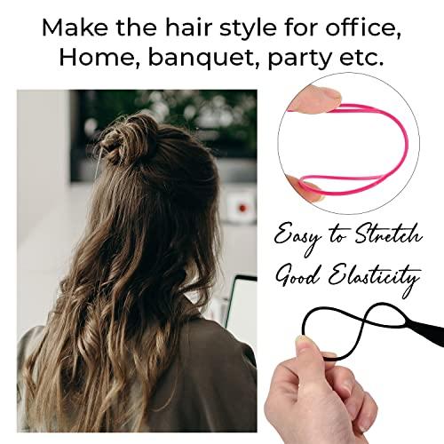 Trimming Shop Trimming Shop 4pcs Hair Braiding Tool, Topsy Tail Ponytail Maker French Braid Loop Tool, Hair Styling Accessory for Girls and Women, Durable Ponytail Holder, Purple