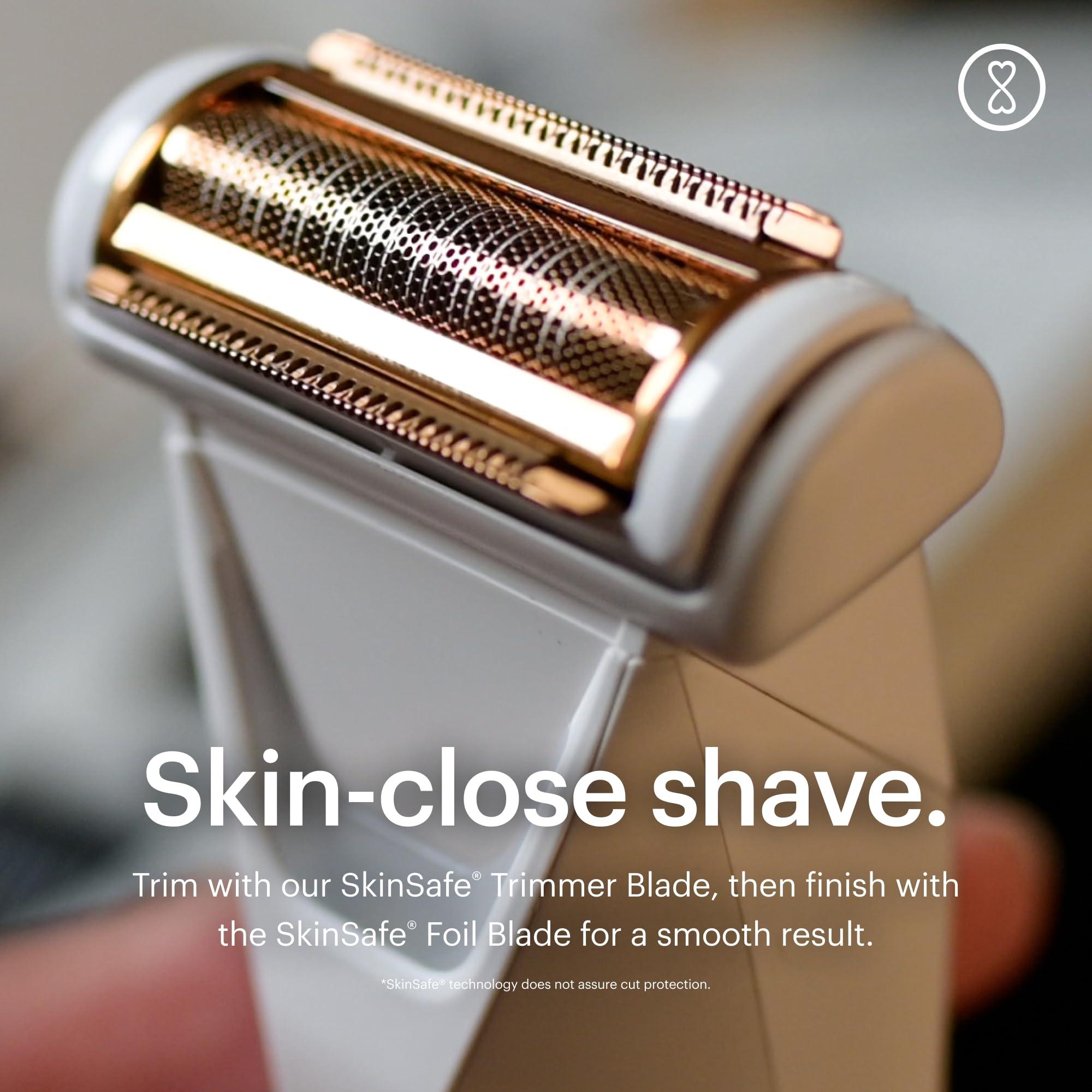 MANSCAPED MANSCAPED The Lawn Mower 5.0 Ultra Men\'s & Women\'s Groin & Body Hair Trimmer Dual-Head SkinSafe Trimmer & Foil Blades, Waterproof Wet/Dry Groomer, USB-C Rechargeable with Travel Case, White