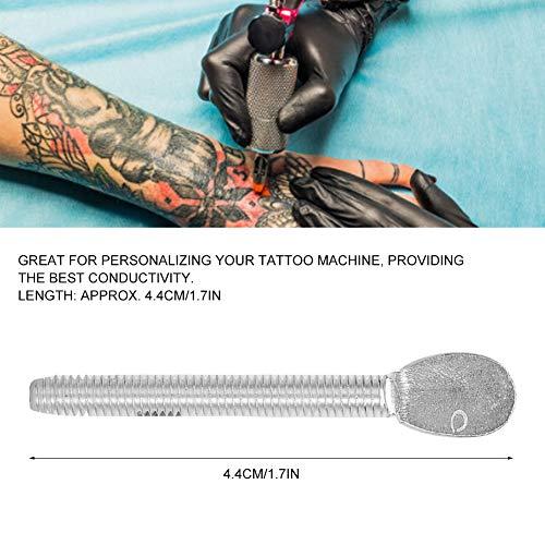 ZJchao Tattoo Contact Screw, 1.7in Pure Silver Contact Screw Binder Binding Post Tattoo Machine Accessory Parts for All Styles of Tattoo Coil Machines
