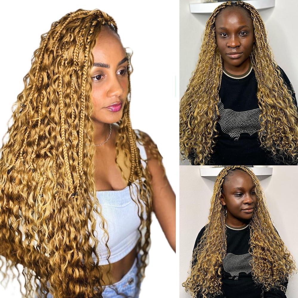 MIMORE Micro Braiding Hair Human Hair Bulk Deep Wave Virgin Human Braiding Hair for Micro Braids Hair No Weft Human Hair Braids Extension for Braiding 22inch (100g(1Pack/2Bundles), 27 Honey Blonde)