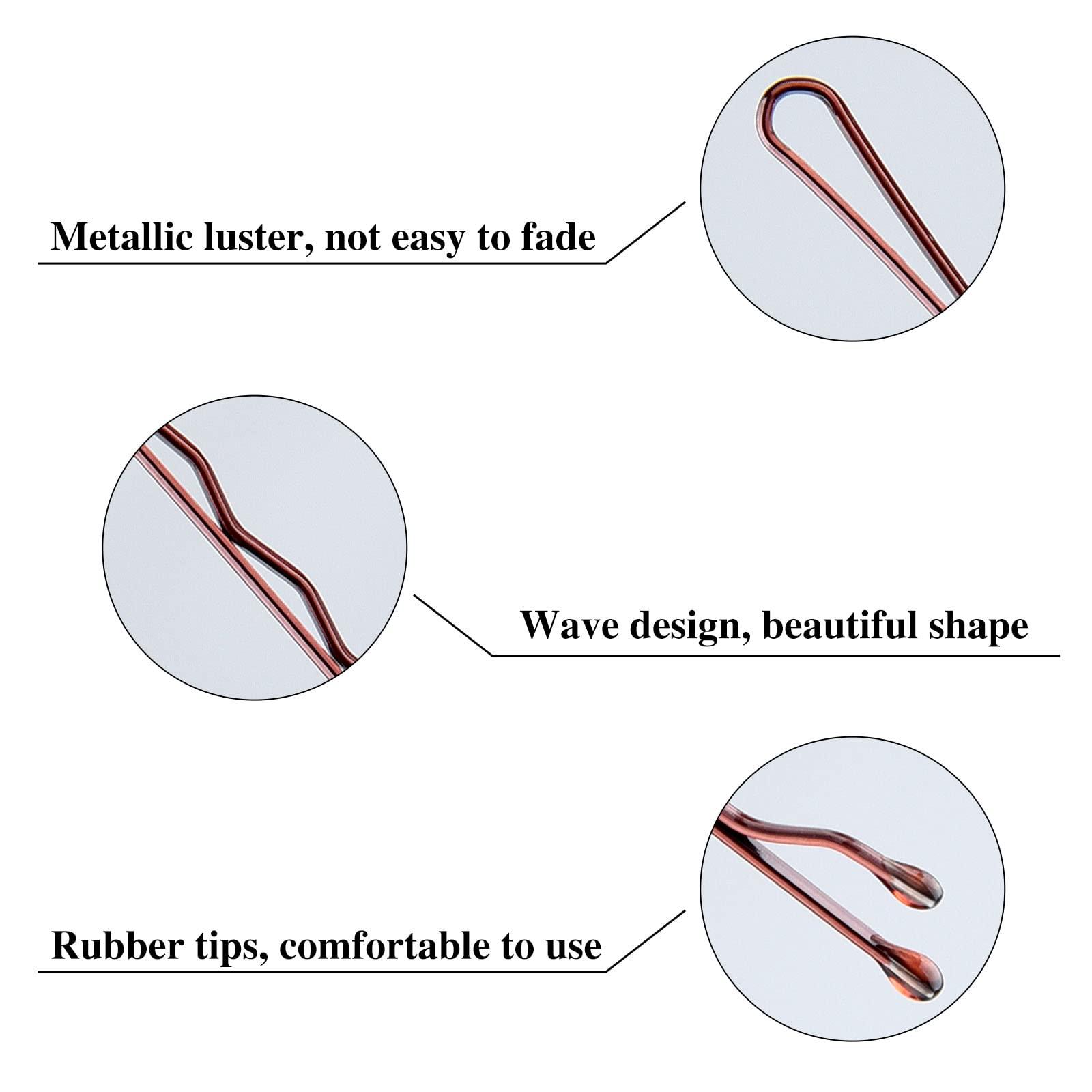 MIAHART MIAHART 200 Pcs Hair Pins Brown Bobby Pins for Hair 2 Inches Hairclips for Girls Women Salon Hairdressing Hair Accessories