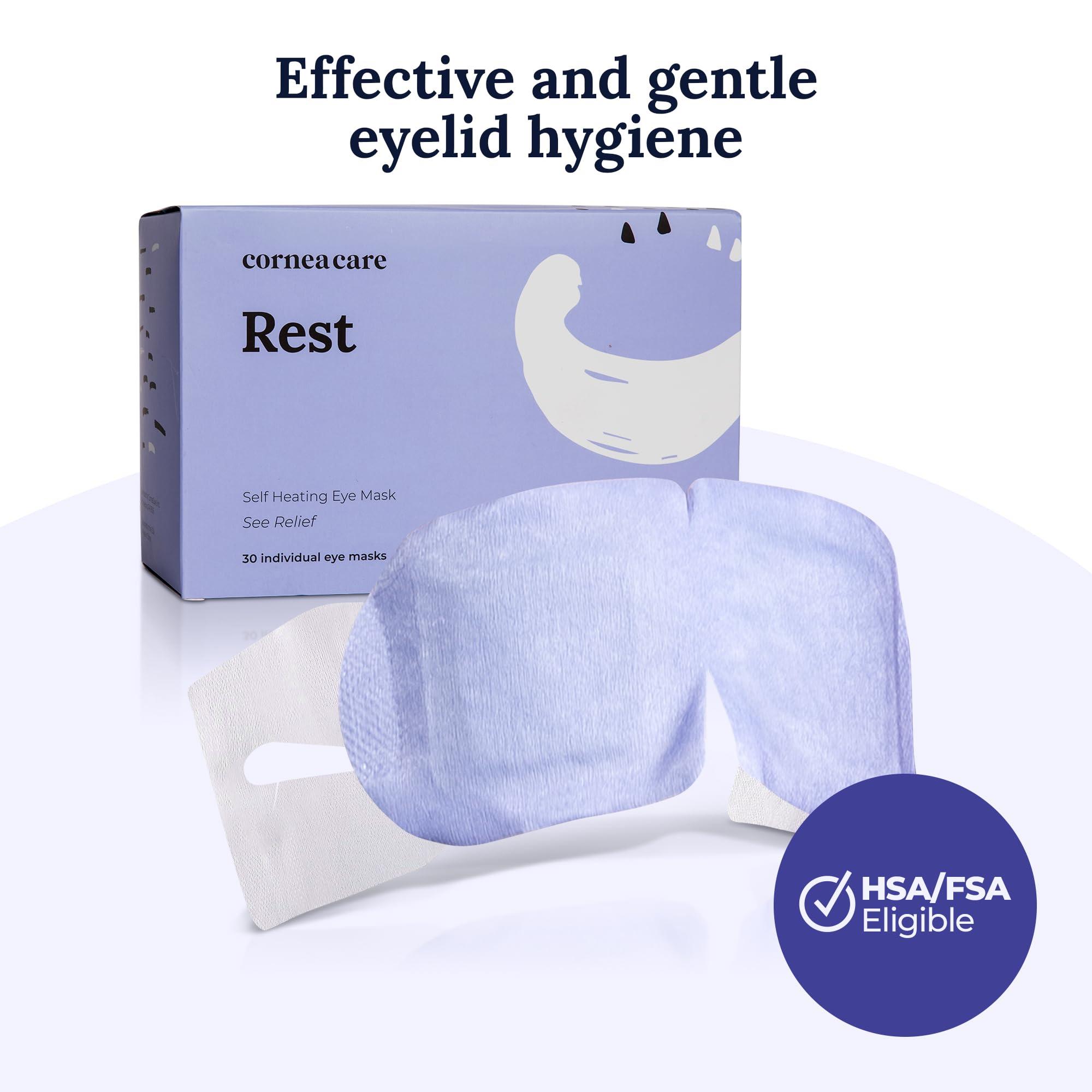 CorneaCare CorneaCare Rest: Self Heating Warm Compress for Dry Eyes | Heated Eye Mask for Fast Relief | No Microwave or Washcloth Needed | Travel Ready | 30 Count | FSA & HSA Eligible