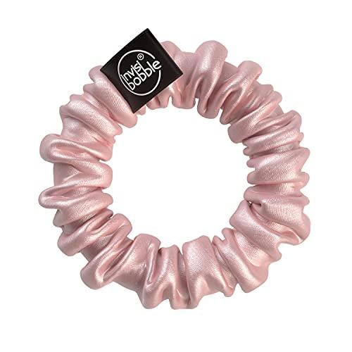 invisibobble Invisibobble Pink and silver satin hair scrunchies x2 Sprunchie Slim - Scrunchie hair elastic with a spiral elastic inside satin,IB-SPSL-HP10002