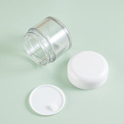 COHEALI COHEALI 2pcs Box Moisturizer Container Plastic Jars Round Body Scrub Jar Makeup Container Case Face Cream Pot Makeup Sample Container Clear Cosmetic Jars Vial Pot Cream Box Frosted Travel