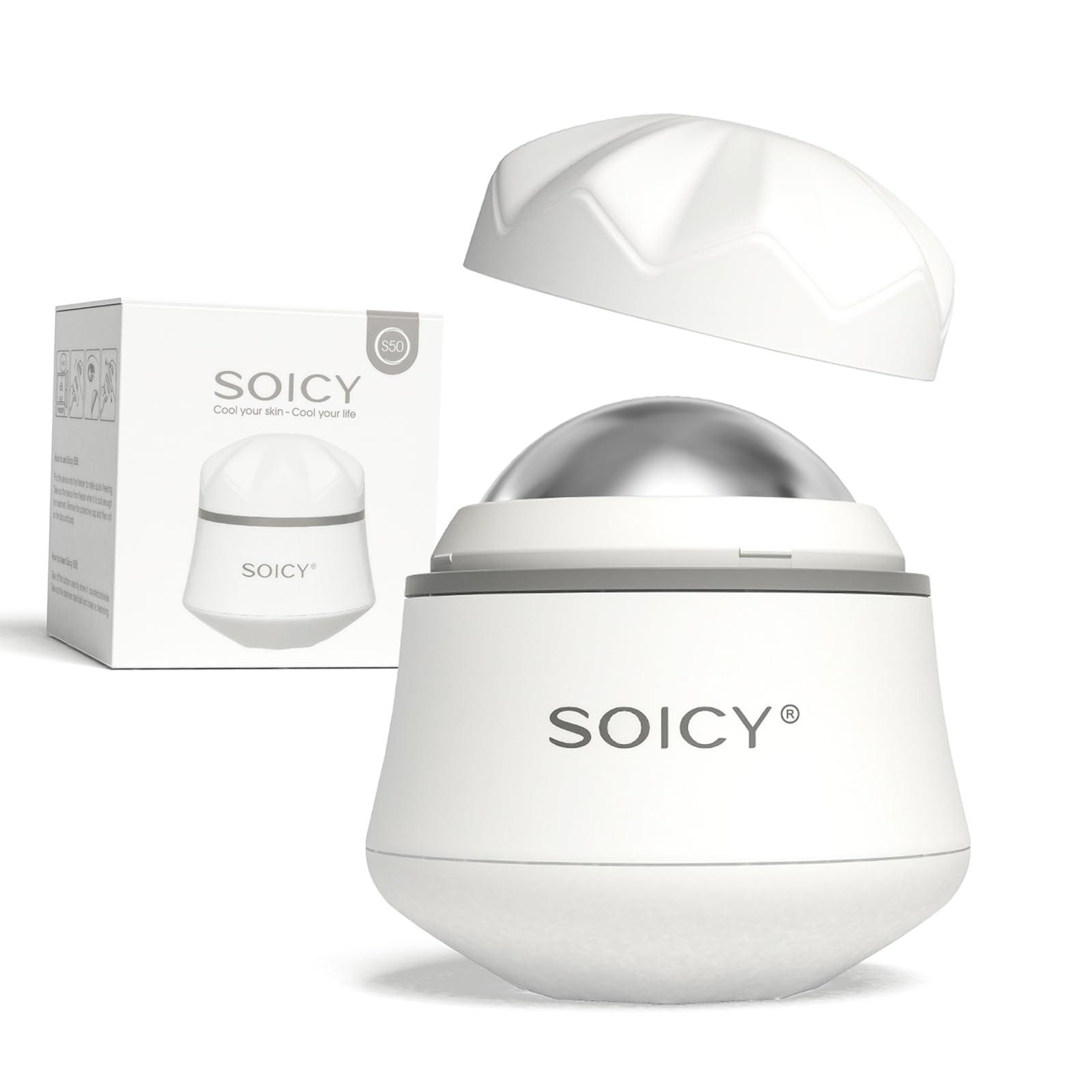 OPENDGO Ice Roller for Face and Eyes Body, Facial Ice Roller 360 Rotating Stainless Steel Ball Face Massager Fitness Cryosphere for Reduces Puffiness, Redness and Pain, Beauty Skin Care Tools