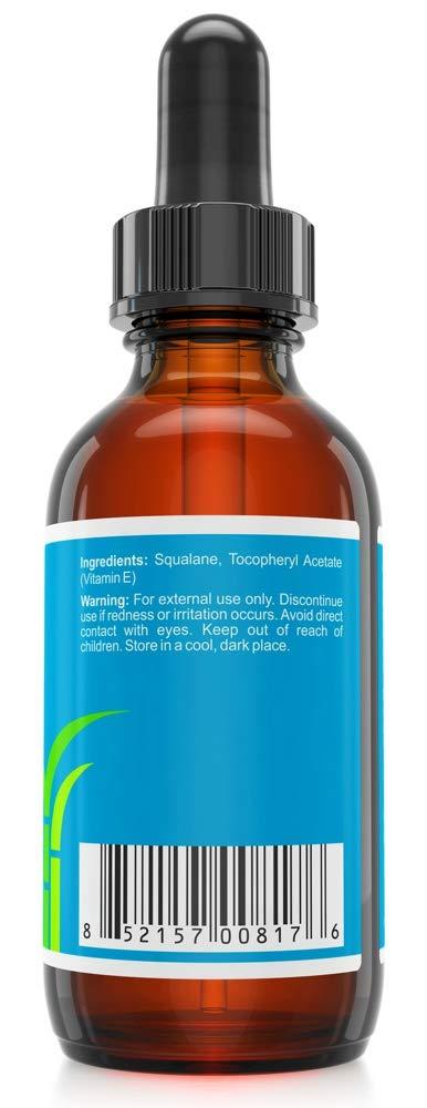 QRxLabs QRxLabs Pure Plant-Based Squalane Oil with Vitamin E (2 oz) - Organic ECOCERT/USDA Certified Squalane from Sugarcane - Moisturizer for Face, Body, Skin & Hair