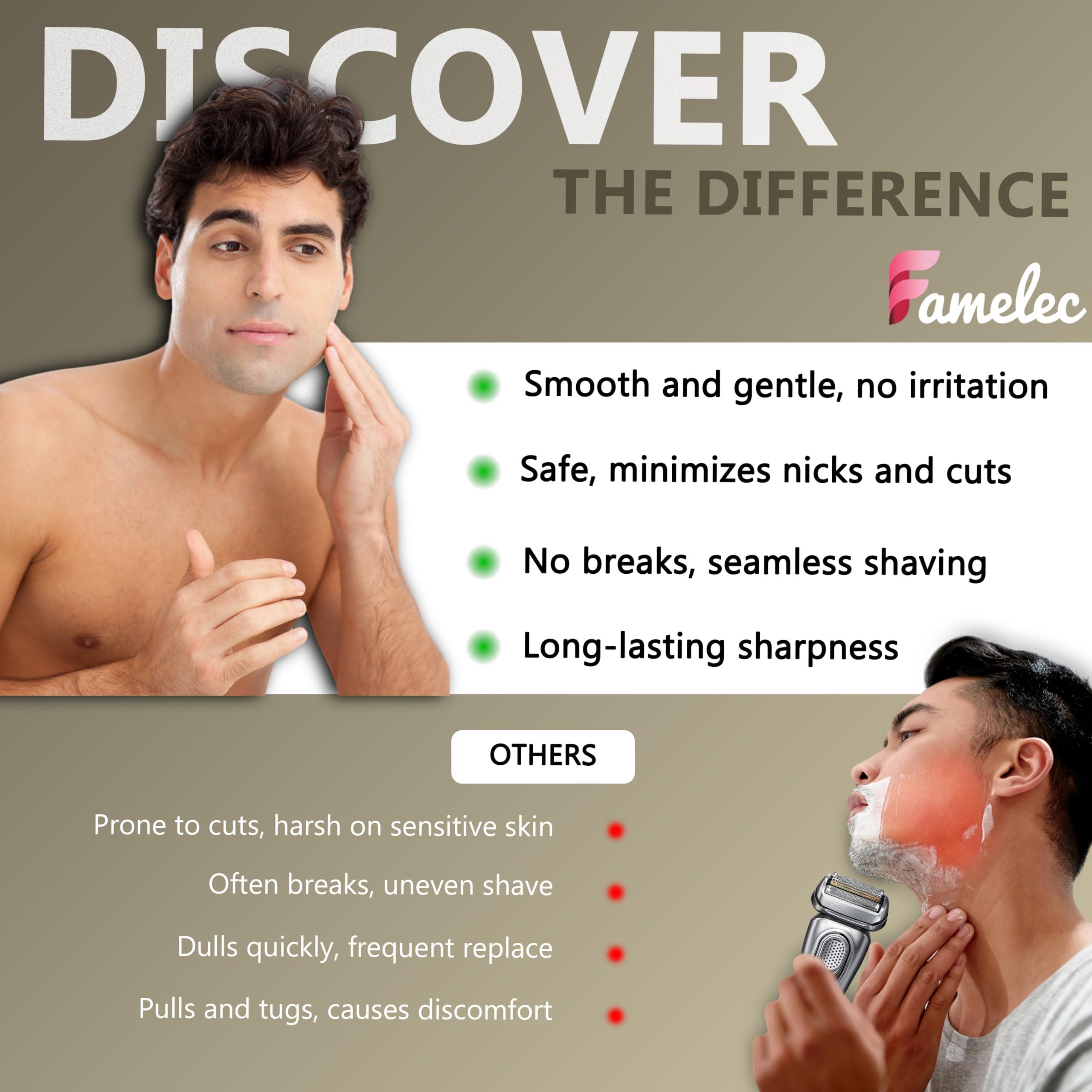 FAMELEC FAMELEC 94M Electric Razor Head for Braun Series 9 Pro, Compatible with Braun Series 9 Replacement Heads, Fit for Braun S9 Sport Replacement Head 9599cc, 9330s Wet&Dry, 9487cc, 9597cc, 9577cc, 9567cc