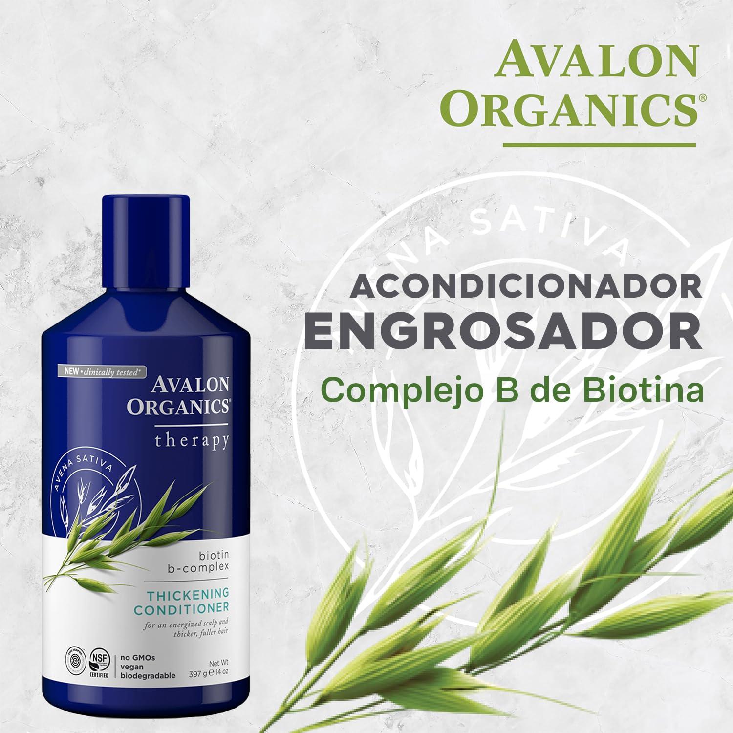 Avalon Organics Avalon Organics Therapy Biotin B-Complex Thickening Conditioner, For an Energized Scalp and Thicker, Fuller-Looking Hair, 14 Fluid Ounces